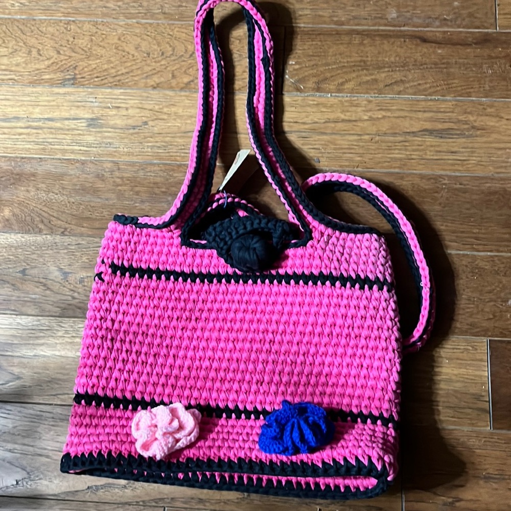 One of a kind handmade purse from Switzerland made from recycled plastic fabric